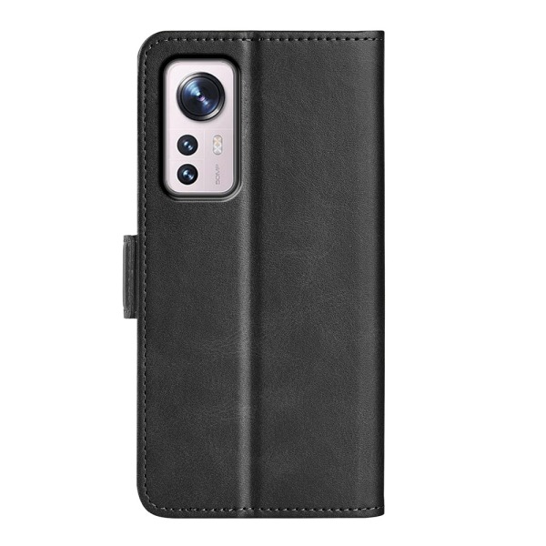 SKALO Xiaomi 12 Pro Premium Wallet Lompakkokotelo - Musta Black