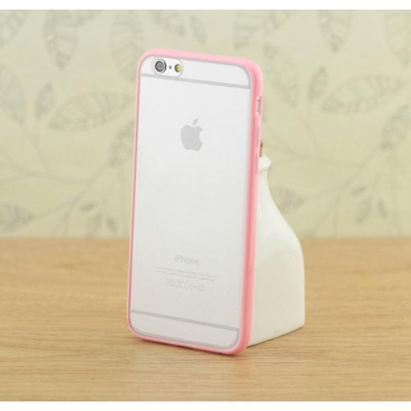 Gennemsigtigt cover med farvet ramme iPhone 6 / 6S - flere farver Cerise