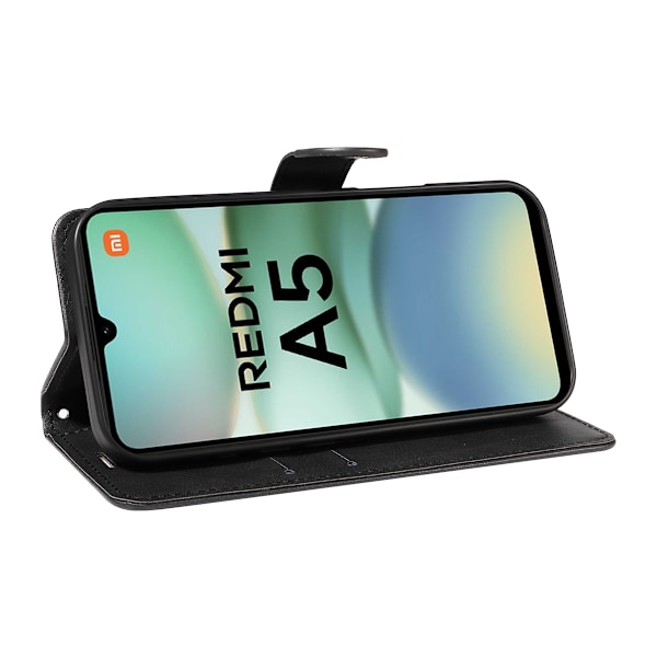 SKALO Xiaomi Redmi A5 4G PU-läder Plånboksfodral - Fler färger Svart