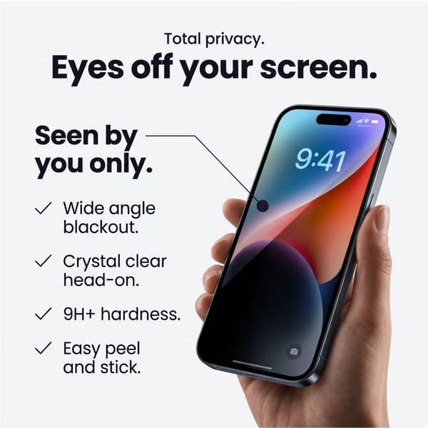 2-PAK Tech-Protect Quick Set Spy+ Privacy Skærmbeskyttelse i Hærdet glas til iPhone 18 Pro Max - Sort Black