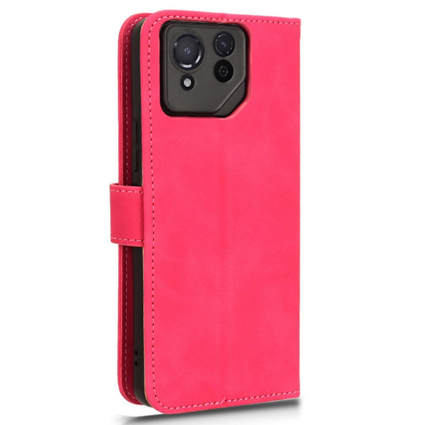 SKALO Asus ROG Phone 8 5G Matt PU-læderpungetui - Cerise Cerise