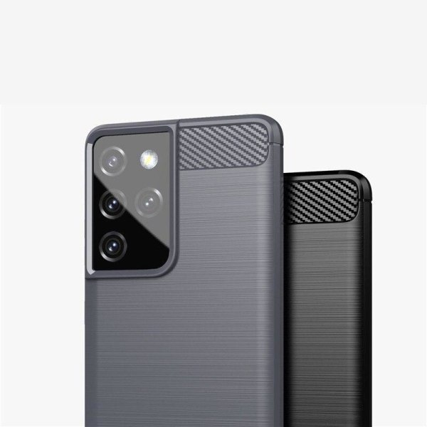 Iskunkestävä Armor Carbon TPU-kotelo Samsung S21 Ultra - enemmän värejä Grey