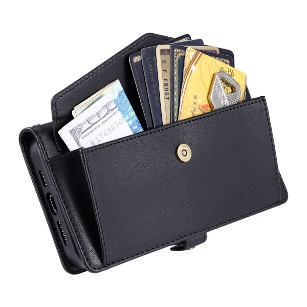 SKALO iPhone 16e PU-Læder Kuvert Flip Cover - Sort Black
