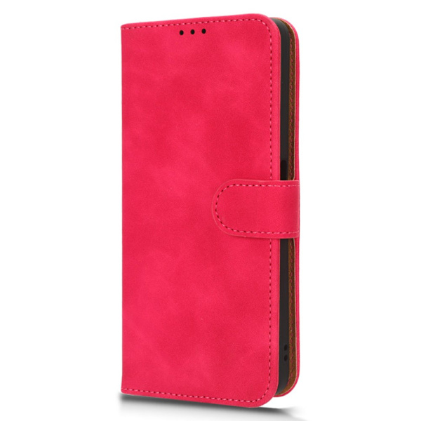 SKALO OnePlus Nord CE 3 Lite 5G Matt PU-Läder Plånboksfodral - Cerise Cerise
