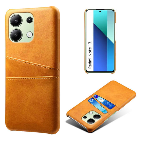 SKALO Xiaomi Redmi Note 13 4G PU-Läder Korthållare Skal - Brun Brun