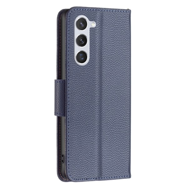 SKALO Samsung S24 Litchi Plånboksfodral - Mörkblå Mörkblå