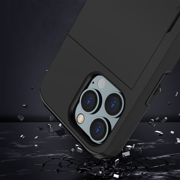SKALO iPhone 14 Pro Armor Cover kortholder - Sort Black