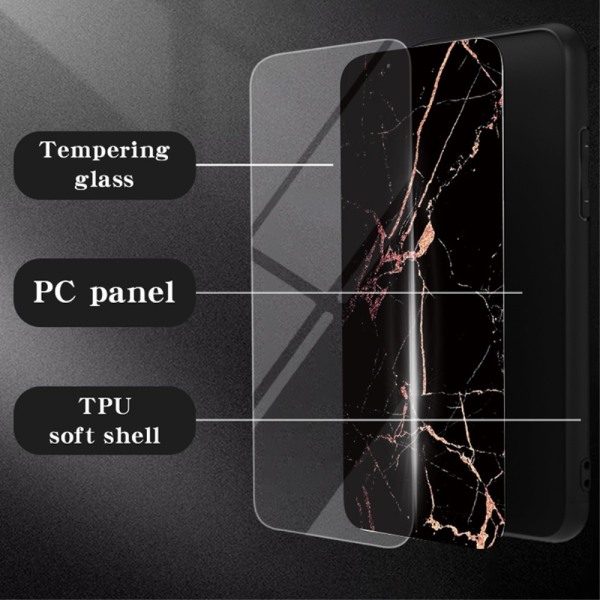 SKALO Samsung A05s 4G Marmor Härdat Glas TPU-skal - Motiv 3 multifärg