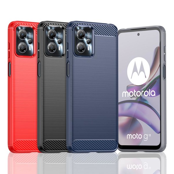 SKALO Motorola Moto G23 4G Armor Carbon Stöttåligt TPU-skal - Fl Svart