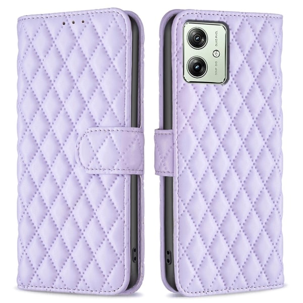 SKALO Motorola Moto G54 5G BINFEN COLOR Tikattu Lompakko - Violetti Purple