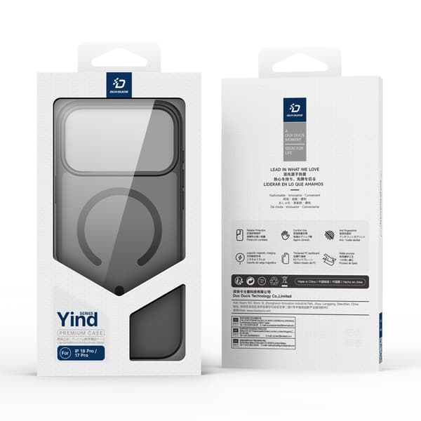 DUX DUCIS Yind Series Matte Finish Cover til iPhone 18 Pro - Sort Black