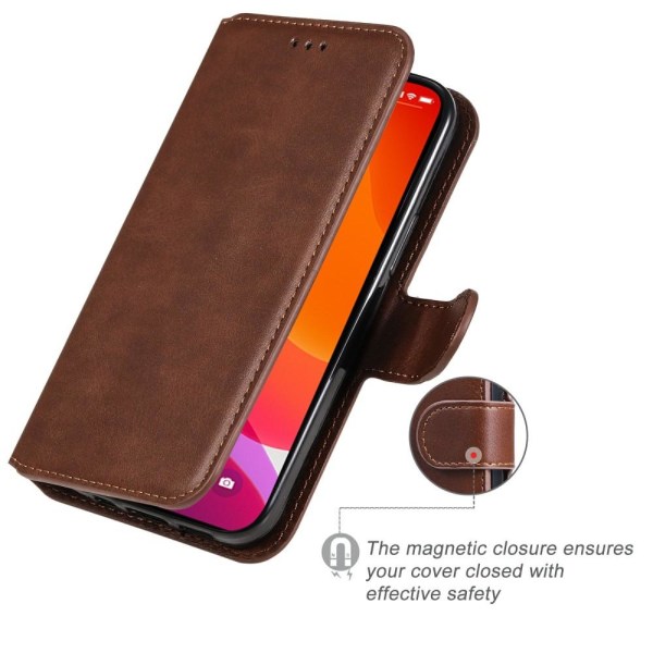 SKALO iPhone 13 Mini Classic Wallet Cover - Brun Brown