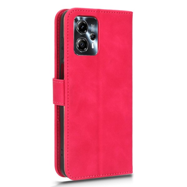 SKALO Motorola Moto G23 4G Matt PU-Läder Plånboksfodral - Cerise Cerise