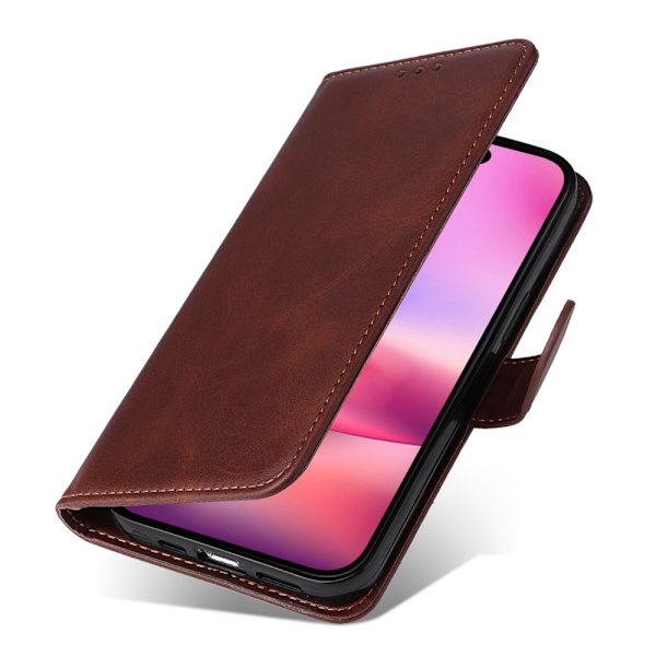 SKALO iPhone 16 PU-læder Pungetui - Vælg farve Brown