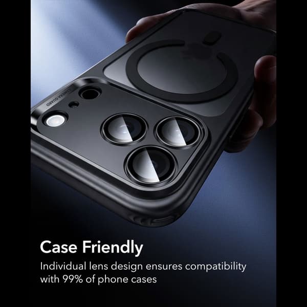 ESR Armorite Camera Protector Kamerabeskyttelse i Hærdet glas til iPhone 18 Pro Max - Sort Black
