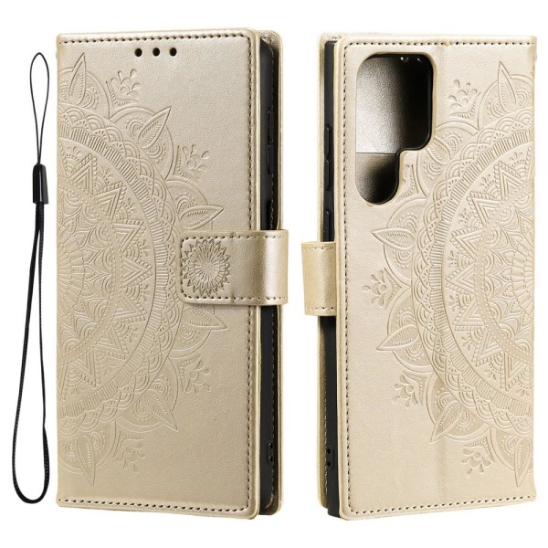 SKALO Samsung S22 Ultra Mandala Plånboksfodral - Guld Guld