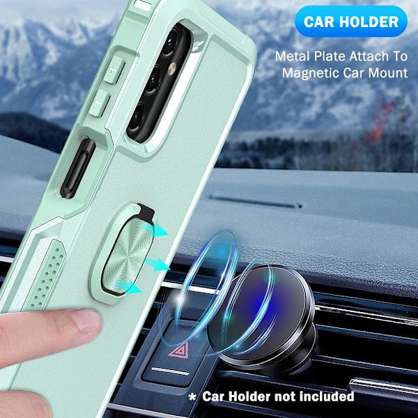 SKALO Samsung A54 5G Armor Hybridi metallirengas kuori - Turkoosi Turquoise
