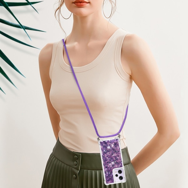 SKALO Xiaomi Redmi Note 12 Pro 5G Juoksuhiekka Glitter Mobile kaulapanta - Violetti Purple
