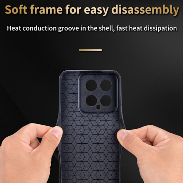 SKALO Xiaomi 14 5G AZNS PU-Läder Skal - Brun Brun