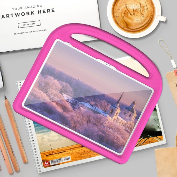 SKALO iPad 10.9 (2022) Barnskal med handtag och ställ - Rosa Rosa