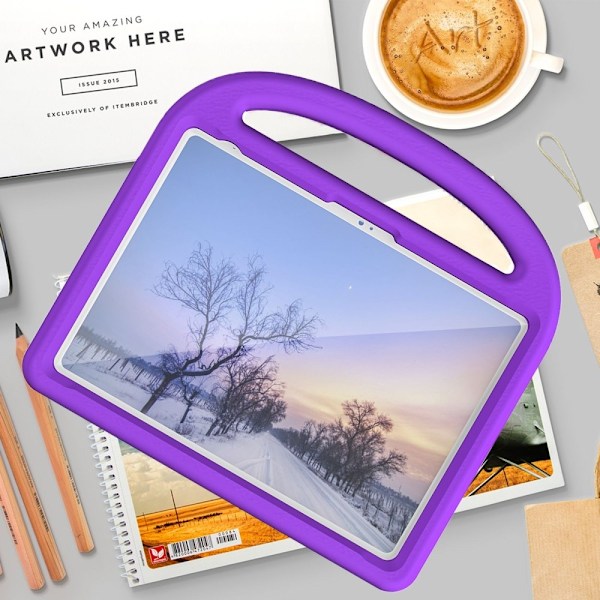 SKALO iPad 11" (2025) Barnskal med handtag och ställ - Lila Lila