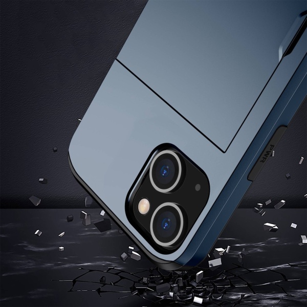 SKALO iPhone 14 Armor Skal Korthållare - Blå Blå