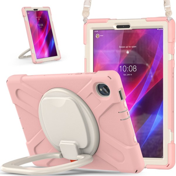 SKALO Lenovo Tab M10 FHD Plus 10.3" Extra Stöttåligt Armor Ring Rosa