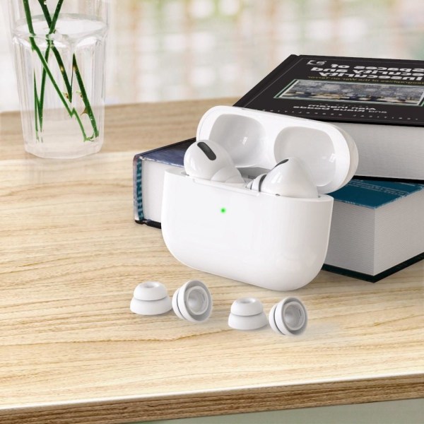 AHASTYLE AirPods Pro 1/2 Öronkuddar i Silikon Dubbel Design S+M+L - Vit Vit