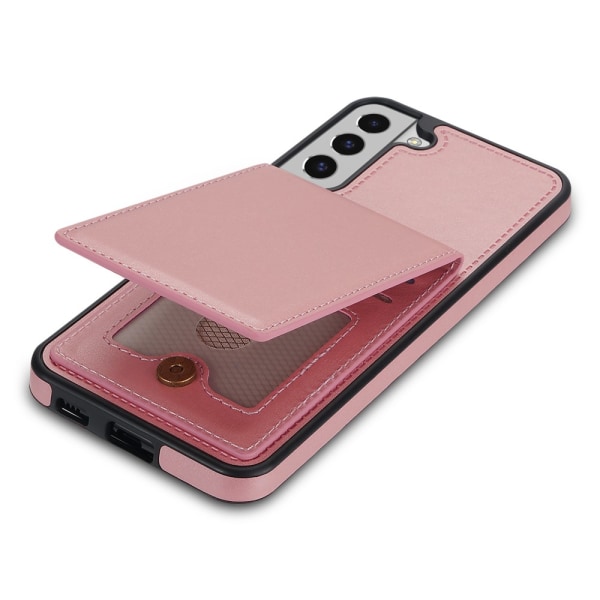 SKALO Samsung S23 PU-nahkainen Suojakuori Lompakolla - Ruusukult Pink gold