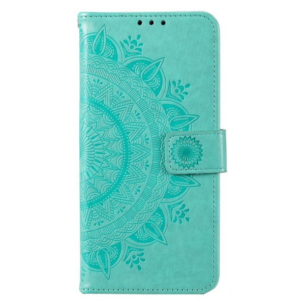 SKALO Motorola Moto E13 4G Mandala lompakkokotelo - Turkoosi Turquoise