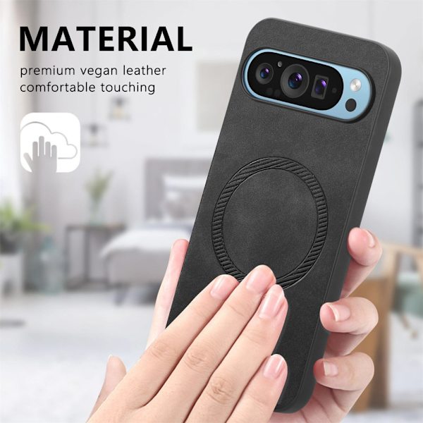 SKALO Google Pixel 9/9 Pro PU læder Hybrid Cover - Brun Brown