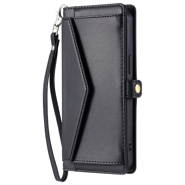 SKALO Motorola Moto G35 5G PU-Nahkakotelo Lompakkokotelo - Musta Black