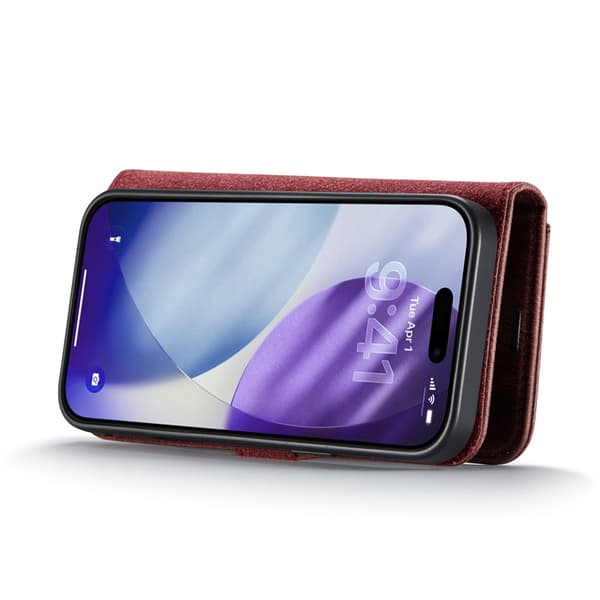DG MING 2-i-1 Magnet Plånboksfodral för iPhone 18 Pro Max - Röd Röd