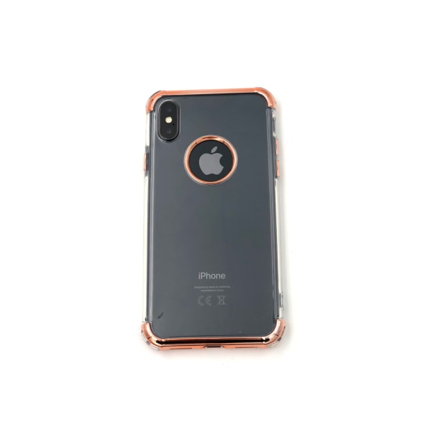 Extra tåligt design silikonskal | färgade kanter iPhone X/XS - fler färger Rosa