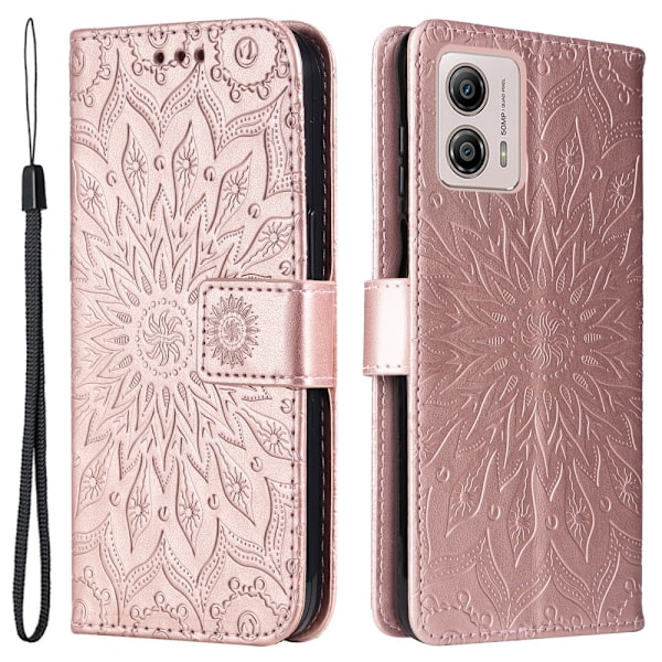 SKALO Motorola Moto G53 5G Mandala Flip Cover - Rosa guld Pink gold