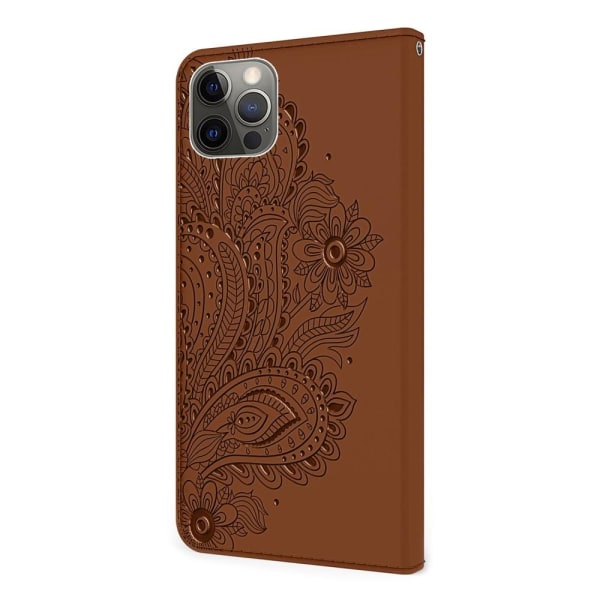 SKALO iPhone 13 Pro Max Mandala Plånboksfodral - Brun Brun