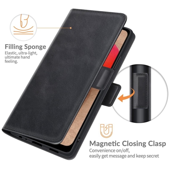 SKALO Samsung A02s / A03s Premium Plånboksfodral - Svart Black
