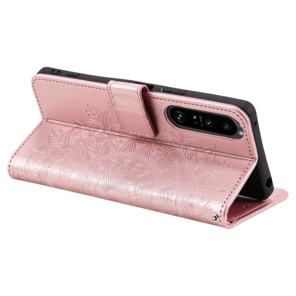 SKALO Sony Xperia 1 VI Mandala lompakkokotelo - Ruusukulta Pink gold