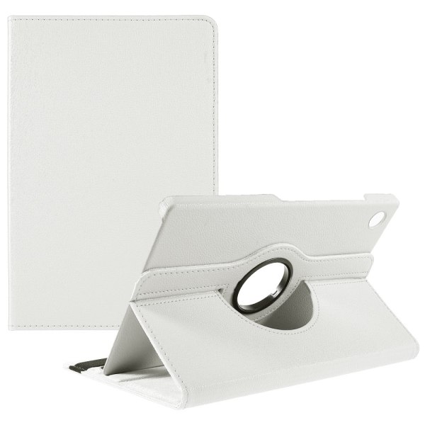 SKALO Samsung Tab A9+ 360 Litchi Suojakotelo - Valkoinen White