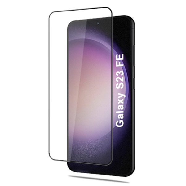 2-PAK SKALO Samsung S23 FE FULL-FIT Hærdet Glas Skærmbeskyttelse Black