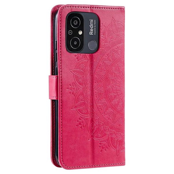 SKALO Xiaomi Redmi 12C 4G Mandala lompakkokotelo - Cerise Cerise