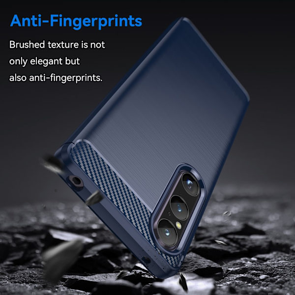 SKALO Sony Xperia 1 V Armor Carbon Stødsikker TPU-cover - Vælg farve Blue