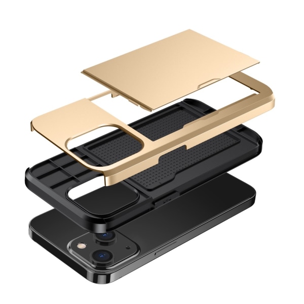 SKALO iPhone 14 Armor Skal Korthållare - Guld Guld