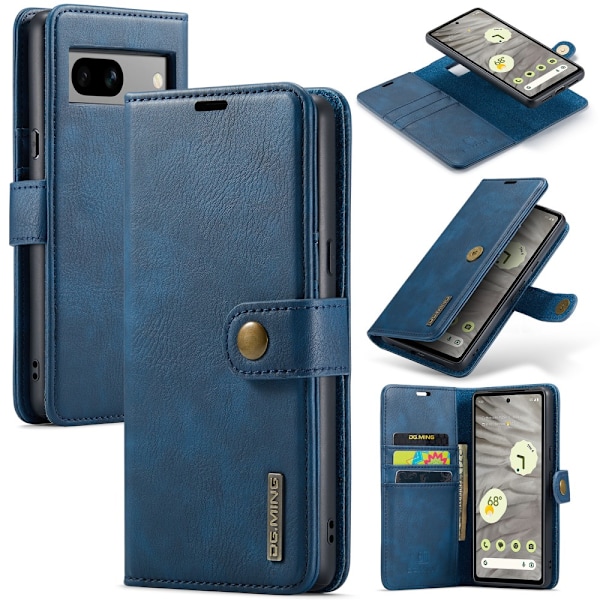 DG MING Google Pixel 7a 2-in-1 magneetti lompakkokotelo - Sininen Blue