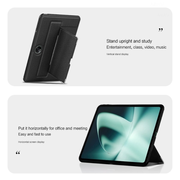 SKALO OnePlus Pad PU-Läder Fodral med Ställ - Svart Svart