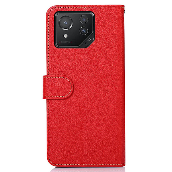 SKALO Asus ROG Phone 8 5G KHAZNEH Litchi Pungetui i PU-læder - Rød Red