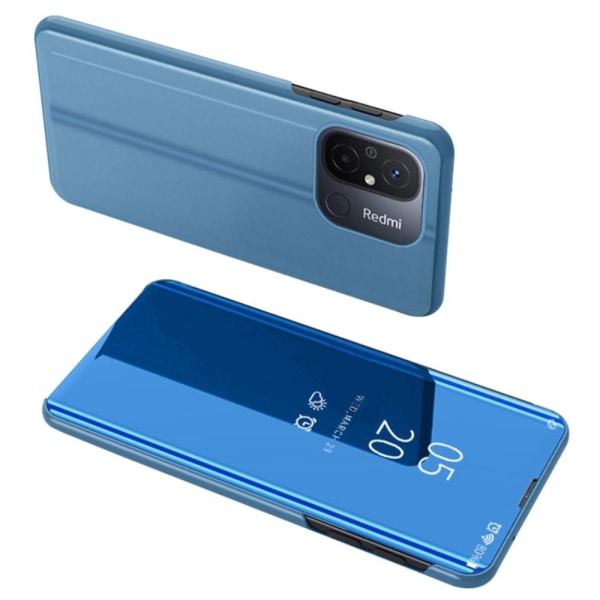 SKALO Xiaomi Redmi 12C 4G Clear View Spegel fodral - Blå Blå