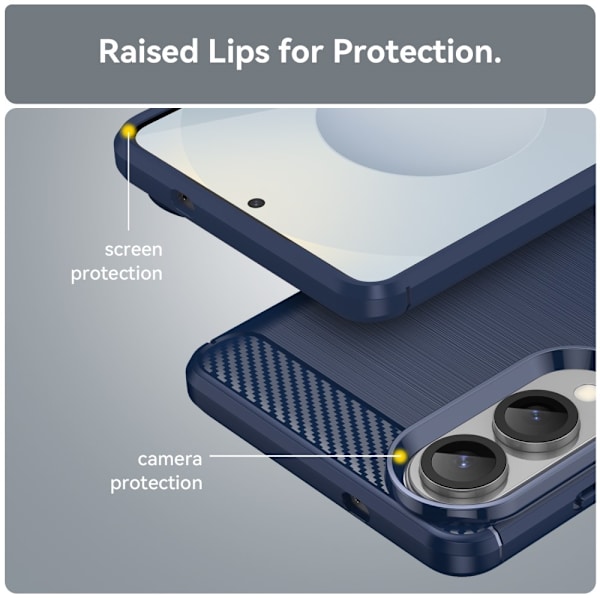 SKALO Samsung S25 Edge Armor Carbon Cover - Vælg farve Blue