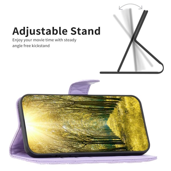 SKALO iPhone 15 Pro BINFEN COLOR Quiltat Plånbok - Lila Lila