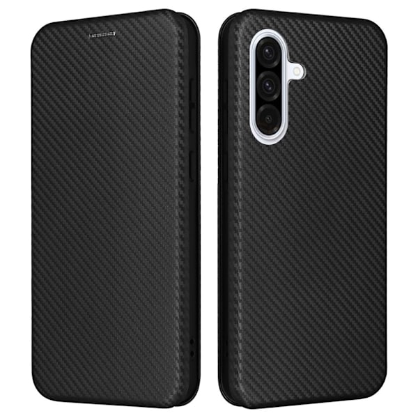 SKALO Samsung A56 5G Carbon Fiber Lompakkokotelo - Musta Black
